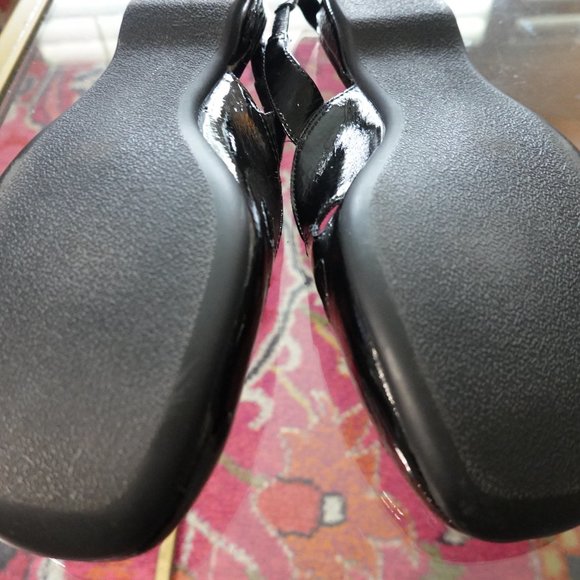 Perlina Black Patent Slingback Flats Size 8.5M (New/Never Worn) - Picture 13 of 16